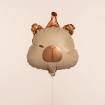 Шар с клапаном (14''/36 см) Мини-фигура, Капибара в колпачке, 1 шт., 26743