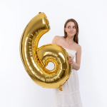 Шар (40''/102 см) Цифра, 6, Золото, 1 шт., 901766O