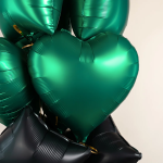 Шар (18''/46 см) Сердце, Бирюзовый, Сатин, 1 шт., 27598