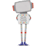 Шар 3D (62''/157 см) Ходячая Фигура, Робот с подарком, 1 шт. в уп., 25130-P