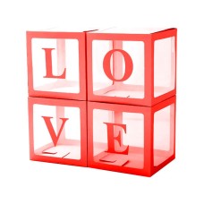 Набор коробок для шаров, Love, Красный, 30*30*30 см, 4 шт. в упак. , 617658