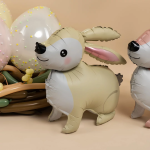 Шар (24''/61 см) Фигура 3D, Лесной Зайка, Кремовый, Сатин, 1 шт., 26291