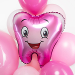 Шар (22''/56 см) Фигура, Зубик, Розовый, 1 шт. в уп., 15151P