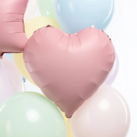 Шар (18''/46 см) Сердце, Светло-розовый, Сатин, 1 шт., 27184