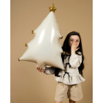 Шар (27''/69 см) Фигура, Новогодняя елочка, Кремовый, 1 шт. в уп., G72234-P