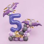 Шар (40''/102 см) Цифра, 5 Slim, Пастельный фиолетовый, 1 шт. в уп., 755211
