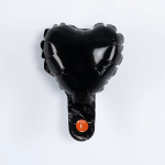 Шар с клапаном (5''/13 см) Микро-сердце, Черный, 1 шт., 27232