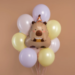 Шар (27''/69 см) Фигура, Капибара с тортиком, 1 шт. в уп., 26403P