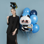 Шар (35''/89 см) Фигура, Панда с книжкой, 1 шт., 24579