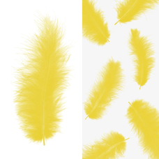 Перья, Премиум, Желтый, 12-15 см, 30 шт., 6015501