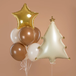 Шар (27''/69 см) Фигура, Новогодняя елочка, Кремовый, 1 шт. в уп., G72234-P