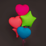 Шар (18''/46 см) Сердце, Синий, Неон, 1 шт., 26235