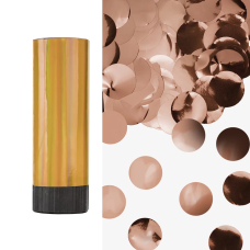 Хлопушка пружинная (4/10 см), Круги фольга, Розовое Золото, Лазерная голография, 1 шт., 823177