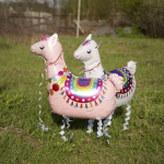 Шар 3D (31''/79 см) Ходячая Фигура, Лама Альпака, Белый, 1 шт., R944W