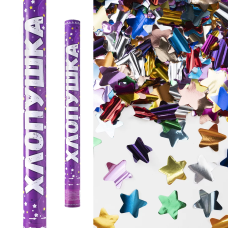 Пневмохлопушка (24/60 см), Звезды фольга, Ассорти, 1 шт., 8260STAR