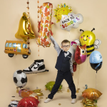 Шар (34''/86 см) Цифра, 1 Сентября, Осенние листья, 1 шт. в уп., R819