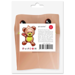 Шар с клапаном (14''/36 см) Мини-фигура, Плюшевый мишка, Коричневый, 5 шт. в уп. (цв.этик.), 17104S5