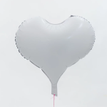 Шар (24''/61 см) Сердце, Люкс, Белый, Сатин, 1 шт. в уп., 26438