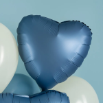 Шар (18''/46 см) Сердце, Джинс, Сатин, 1 шт., 180000SBJ