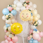 Шар (22''/56 см) Фигура, Солнышко, Желтый, 1 шт., 26788