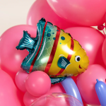Шар с клапаном (13''/33 см) Мини-фигура, Яркая рыбка, 5 шт. в уп. (цв.этик.), 17050S5