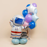 Шар 3D (43''/109 см) Фигура на подставке, Космонавт, 1 шт. в уп., 26122