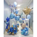 Шар (36''/91 см) Фигура, Бант, Голубой, 1 шт., 19566