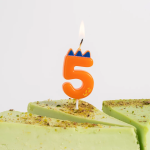 Свеча Цифра, 5 Динозаврик, 3,5*4,5 + 2,5 см, 1 шт. с держат., 639275