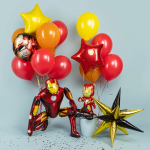 Шар 3D (26''/66 см) Звезда, Составная, Черный/Золото, 1 шт. в уп., 23964