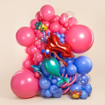 Шар с клапаном (13''/33 см) Мини-фигура, Яркая рыбка, 5 шт. в уп. (цв.этик.), 17050S5