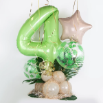 Шар (40''/102 см) Цифра, 4 Slim, Мистик, Фисташка, Сатин, 1 шт. в уп., 221783