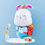 Шар (39''/99 см) Фигура, Зайка с рюкзачком, 1 шт., 23346