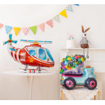 Шар (33''/84 см) Фигура 3D, Вертолет, Красный, 1 шт. в уп., 26026