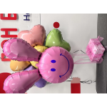 Шар (37''/94 см) Фигура, Смайл Зайка, Розовый, 1 шт., 15355P