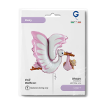 Шар (45''/114 см) Фигура, Аист принес девочку, 1 шт. в уп., 72085-P