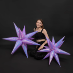 Шар 3D (40''/102 см) Звезда, Составная, Сиреневый, Хамелеон, 1 шт. в уп., 24916