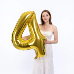 Шар (40''/102 см) Цифра, 4 Slim, Золото, 1 шт. в уп., B901914O