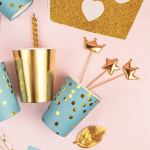 Свечи Роскошная серия, Золото, Металлик, 0,7*7 + 2,5 см, 6 шт. с держат., 802944