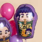 Шар (33''/84 см) Фигура, Девочки Аниме, Дизайн №3, 1 шт., 27462