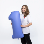 Шар (40''/102 см) Цифра, 1, Голубой Лотос, Матовый, 1 шт. в уп., 400100MLUB-P