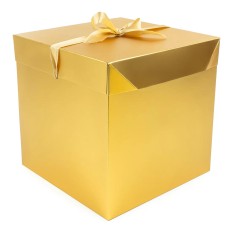 Коробка подарочная, складная Атласный бант, Золото, Металлик, 21*21*21 см, 1 шт. в упак. , 503081