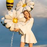 Шар (35''/89 см) Цветок, Ромашка, 1 шт., 23515