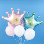 Шар (30''/76 см) Фигура, Корона, Маленькая Принцесса (искорки звезд), Розовый, Градиент, 1 шт., R2577