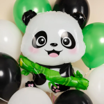 Шар (30''/76 см) Фигура, Панда с веточкой бамбука, 1 шт., 26274
