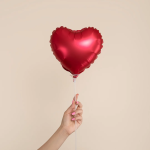 Шар с клапаном (9''/23 см) Мини-сердце, Красный, Сатин, 1 шт., 26443R