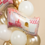 Шар (26''/66 см) Фигура, Деньги, 5000 рублей, 1 шт. в уп., 26737