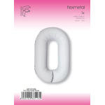 Шар (40''/102 см) Цифра, 0 Slim, Белый, Матовый, 1 шт. в уп., B901910MB