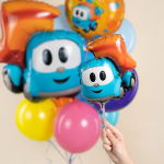 Шар с клапаном (14''/36 см) Мини-фигура, Грузовичок Лёва, 5 шт. в уп., 501827