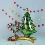 Шар 3D (32''/81 см) Фигура на подставке, Новогодняя елочка, Ярко-зеленый, 1 шт. в уп., 25318-P