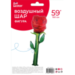 Шар (59''/150 см) Цветок, Роза, Красный, 1 шт. в уп., 26414